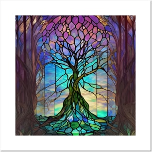 Stained Glass Tree Posters and Art